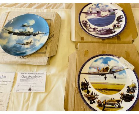 Two Royal Worcester command plates and 1 coal port 