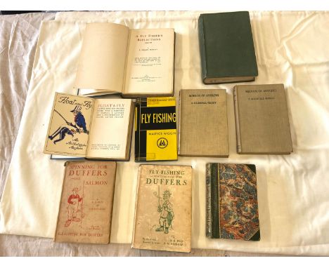 Selection of vintage books includes fishing books "The Complete Angler", Izaak Walton. 2nd Edition. Pub. J. Major 1824 etc 