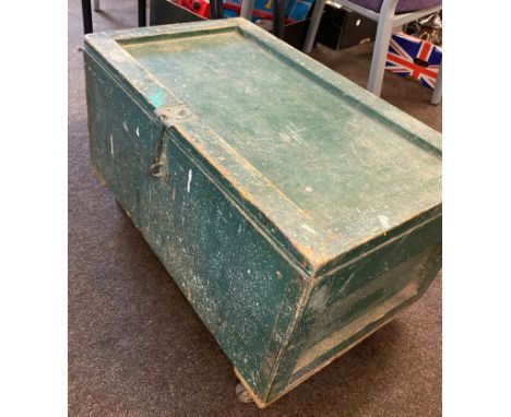 Vintage wooden tool chest with tools 