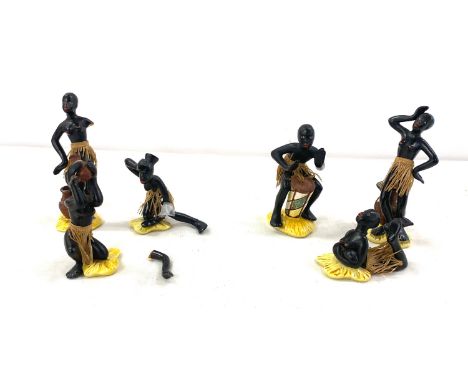 Selection of Vintage African lady goebel figurines, some have damage 