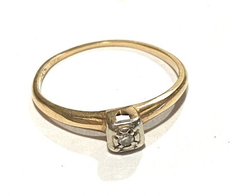 14ct Vintage diamond solitaire ring, approximate weight 1.1g 