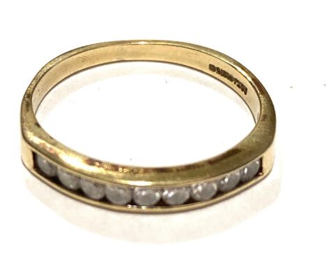 vintage 9ct gold calibur cut gemstone ring, approximate weight 1.6g 