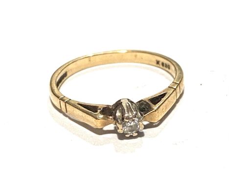 9ct Vintage diamond solitaire ring with full hallmarks, approximate weight 1.4g 