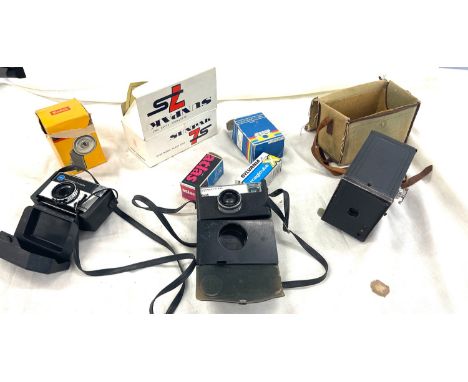 Selection of camera and camera accessories, Kodak Instamatic, instamatic 233 etc 