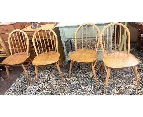 Set 4 blonde Ercol dining chairs 