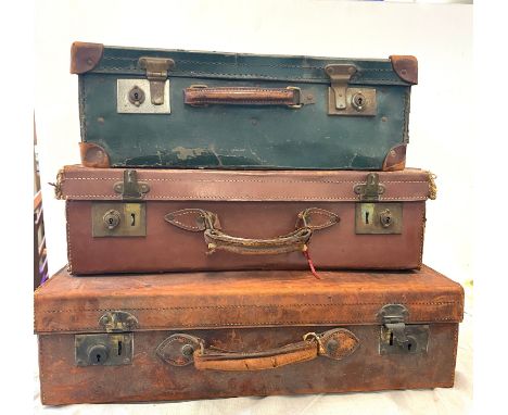 Selection of 3 Vintage suit cases 