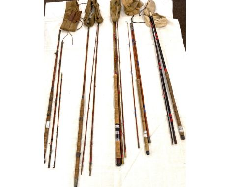5 Assorted fishing rods includes edgar sealey, Homer 105 Marlboro light, etc 