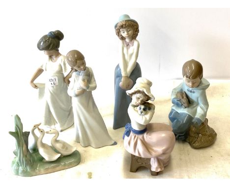 Selection 6 Nao by Lladro figures, all in good overall condition 