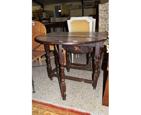 OVAL GATE LEG DROP LEAF TABLE, APPROX 110CM EXTENDED