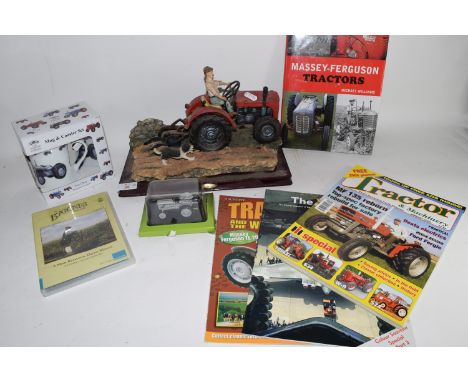 MODEL OF A TRACTOR FROM THE JULIANA COLLECTION, AND A MUG WITH PRINT OF TRACTOR AND SMALL MODEL OF A TRACTOR ETC