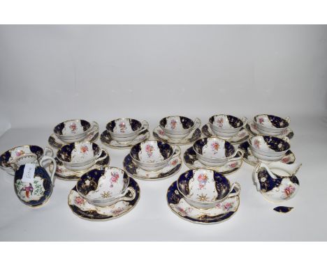 PART ENGLISH PORCELAIN TEA SET BY ROYAL WORCESTER, PLUS A BOOTH'S WORCESTER STYLE JUG (A/F)