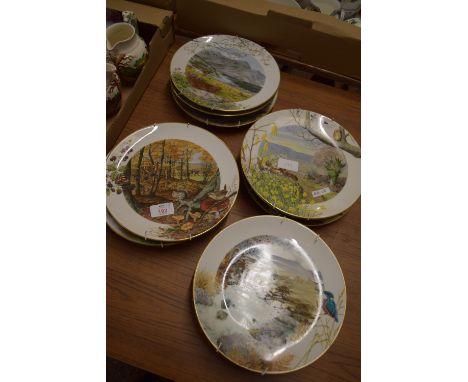 QUANTITY OF COLLECTORS PLATES BY ROYAL WORCESTER FROM THE COLOURS OF AUTUMN SERIES
