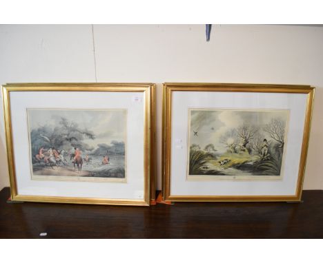 SET OF SIX HUNTING AND SHOOTING PRINTS AFTER HOWITT, EACH APPROX 34 X 45CM