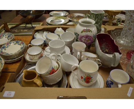 CERAMICS, SOME CONTINENTAL PORCELAIN DECORATED WITH FLOWERS AND CERAMIC VASE BY PORTMEIRION