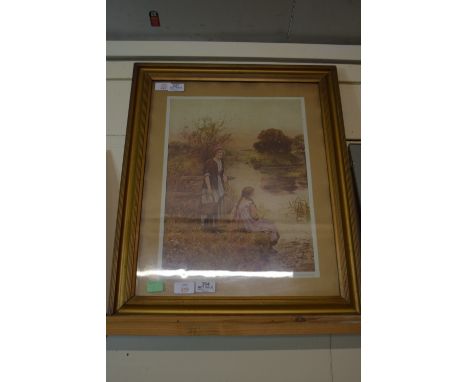 PEARS TYPE PRINT BY YEEND KING "WAITING AT THE FERRY"