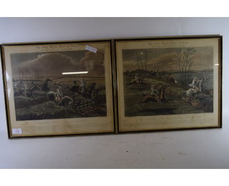 PRINT IN BLACK FRAME WITH GILT BORDER OF THE FIRST STEEPLECHASE