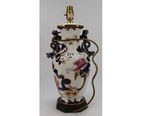 Masons blue mandalay large lamp base on stand height 36cm 