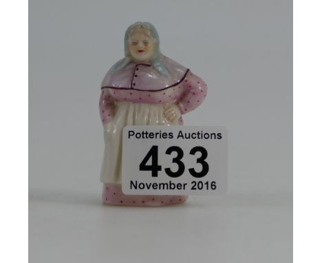 Royal Worcester Candle snuffer The Cooks wife (black mark to interior). 
