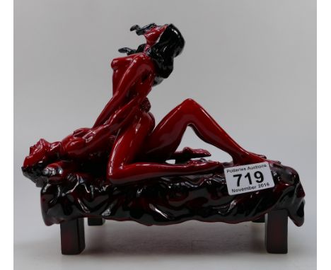 Kevin Francis / Peggy Davies Ceramics Prestige Erotic Figure - Sexual Passion - Ruby Fusion Colourway, with Certificate.
