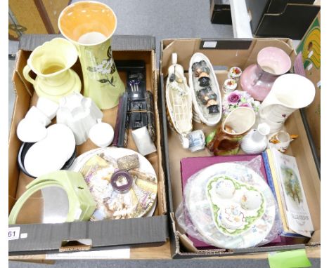 A collection of various pottery and household items to include Burleighware large floral vase, collectors plates by Royal Wor