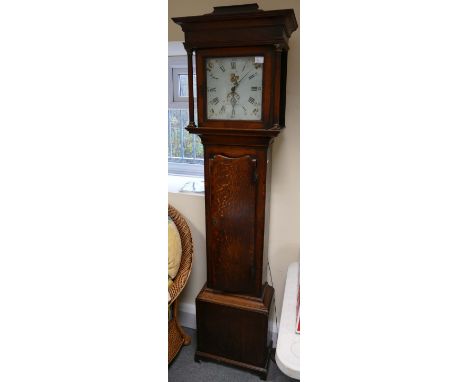 C.W.M Nickiffon Oak Late 18th Century grandfather clock.