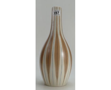 Poole Pottery large vase in modern abstract design coloured with light browns and creams, height 33cm.