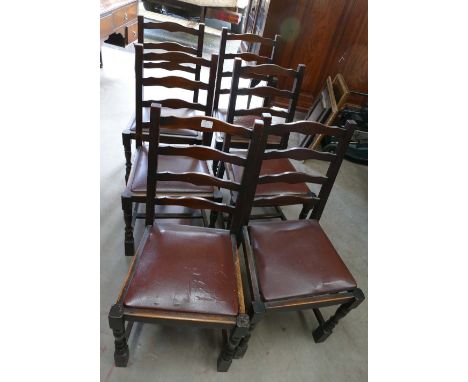 6 Oak ladder back chairs (6)
