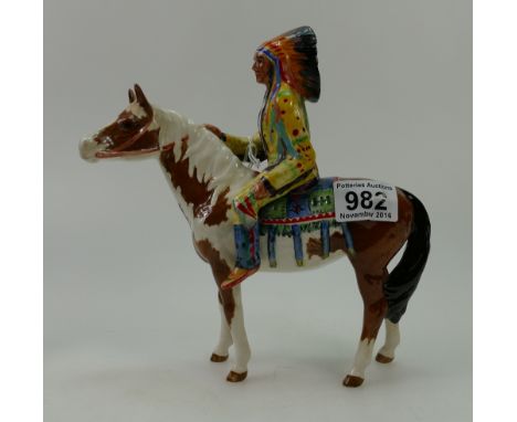 Beswick model of an Indian on a skew bald horse 1391(restored ear)