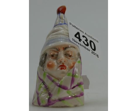 Royal Worcester Candle Snuffer Mr Caudle black puce factory mark. 