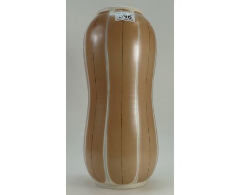 Poole Pottery large vase in modern abstract design coloured with light browns and creams, height 36cm.