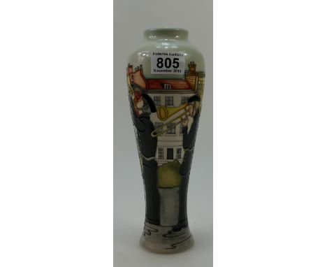 Moorcroft Limited Edition Vase - Salvation Army Band by Kerry Goodwin, Signed, no. 64 of 75.  26cm High.