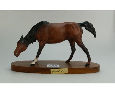 Beswick model of a brown horse on wood base Spirit of Nature 2935 