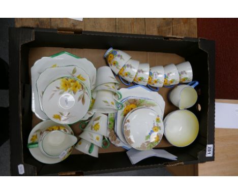 A good collection of Shelley teaware in both the X12150 pattern and W12026 pattern to include cups, sandwich plates, side pla