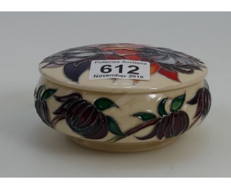 Moorcroft Ruby Red Lidded pot 12cm diameter 
