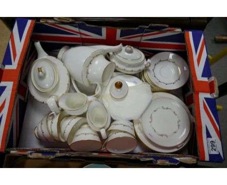 A good collection of Royal Doulton tea and coffee ware in the Rondo pattern to include teapot, coffee pot, tea cups, plates, 