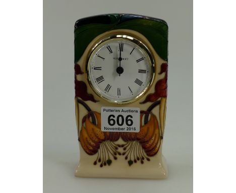 Moorcroft Anna Lily clock height 15.5cm