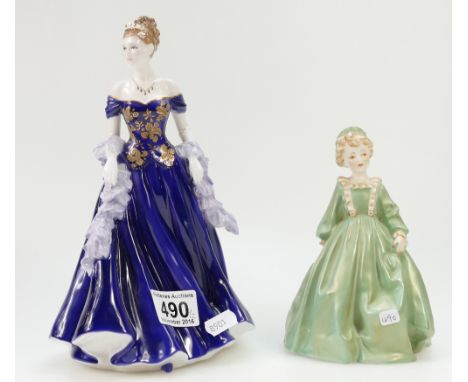 Royal Worcester figure of the year Lauren CW524 (with certificate) and Early figure Grandmothers dress (2)