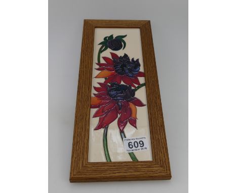 Moorcroft Ruby Red Plaque 14.5cm x 34.5cm 