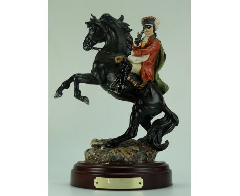 Royal Doulton model of Dick Turpin on rearing black horse HN3272, limited edition with certificate