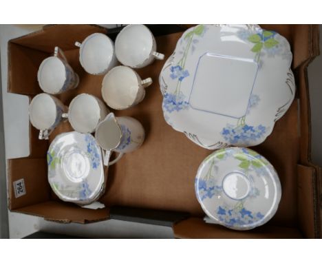 A collection of Grafton china, Malvon pattern teaware to include cups, saucers, sandwich plates, etc. (19 pieces)