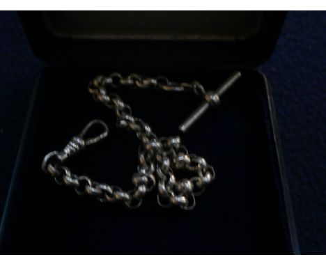 (LPN) Hall marked silver fob watch chain