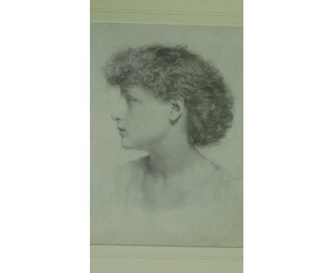 A framed and glazed print, portrait, inscribed Frank Dicksee 1886 to the mount. 49x54cm 