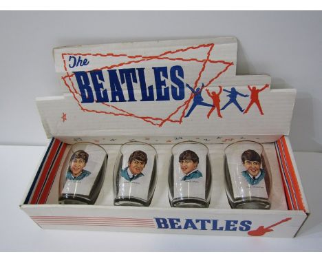 THE BEATLES, original boxed set of 4 portrait glasses 