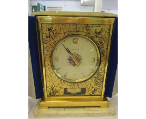 JAEGER-LE-COULTRE, original cased Atmos "Constellation" bracket clock and box, 22cm height 