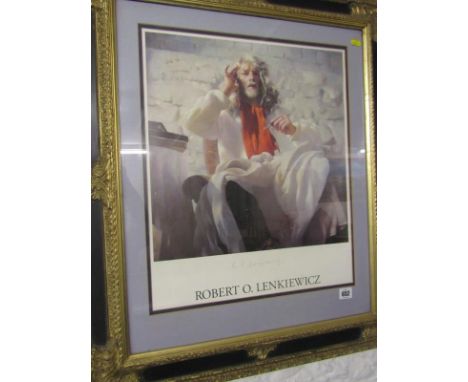 ROBERT LENKIEWICZ, pencil signed poster portrait in ornate gilt frame, 48cm x 40cm 