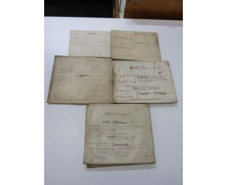 ANTIQUE MANUSCRIPT DOCUMENTS, collection of 5 x 19th Century documents including land in Bratton Clovelly dated 1867 