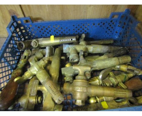 VINTAGE BRASSWARE, collection of brass spigot taps and other accessories 