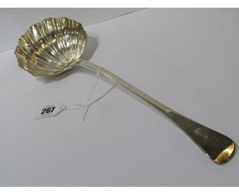 GEORGIAN SILVER LADLE Old English design with shell bowl, makers WC, London 1828, 33cm length, 182 grams 