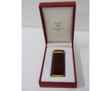 CARTIER CIGARETTE LIGHTER with international guarantee booklet, dated 14th September 1990
