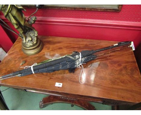 Three vintage umbrellas/parasols including silk example